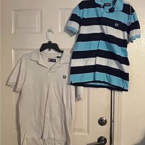 Bundle Chaps Mens Polo Shirts - Blue, White, & Cream